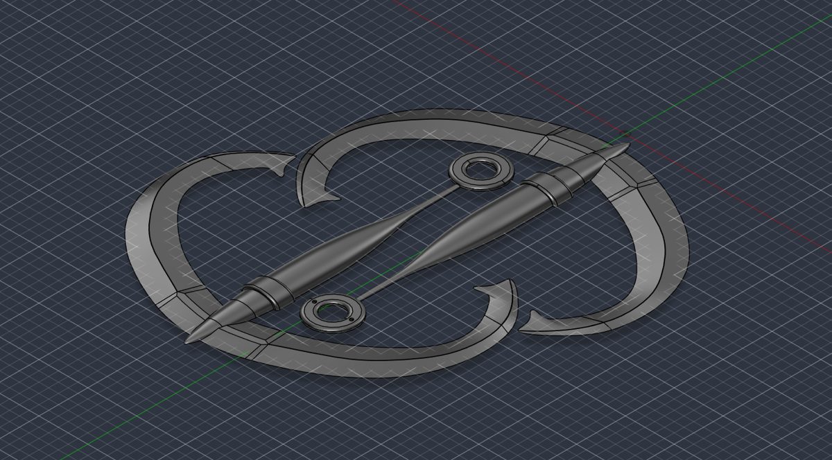 May's anchor: the finished model in Fusion, grey shaded isometric