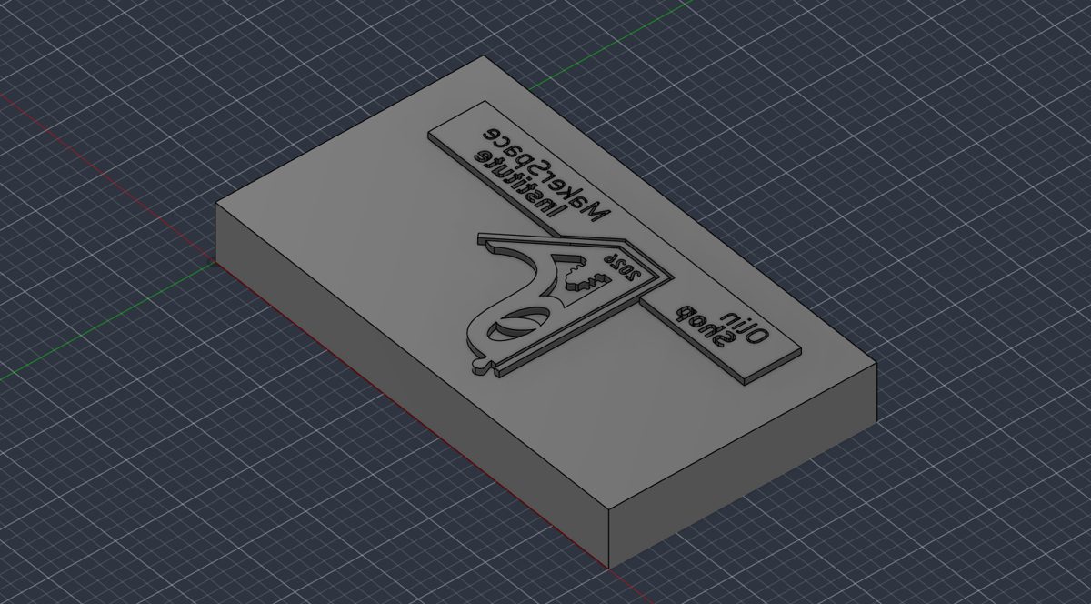 the Makerspace Institute die: the finished model in Fusion, grey shaded isometric